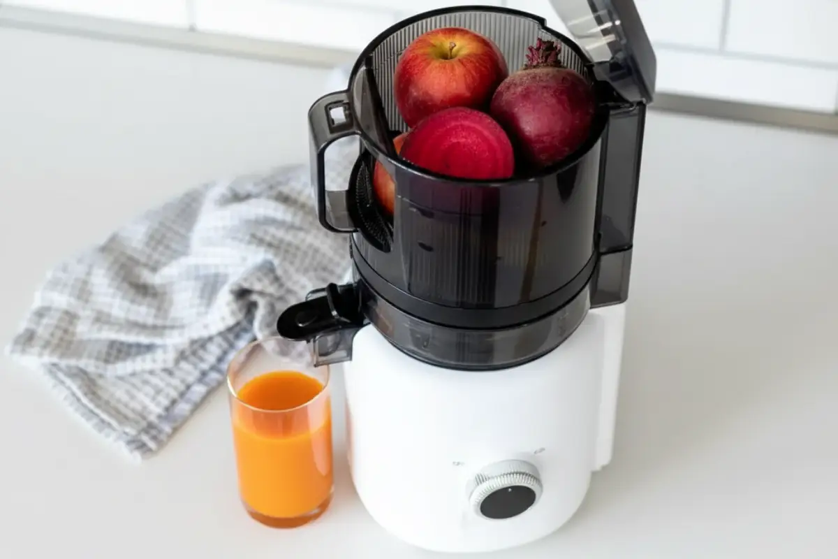 Mała wyciskarka Sana 818 zmieści się pod każdą szafką kuchenną, wyciśnie sok z każdego warzywa i owocu i kosztuje niewiele